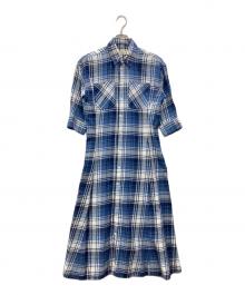 POLO RALPH LAUREN（ポロ・ラルフローレン）の古着「チェックシャツワンピース」｜ブルー
