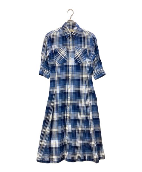 POLO RALPH LAUREN（ポロ・ラルフローレン）POLO RALPH LAUREN (ポロ・ラルフローレン) チェックシャツワンピース ブルー サイズ:2の古着・服飾アイテム