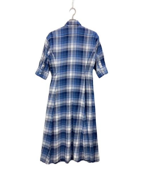 POLO RALPH LAUREN（ポロ・ラルフローレン）POLO RALPH LAUREN (ポロ・ラルフローレン) チェックシャツワンピース ブルー サイズ:2の古着・服飾アイテム