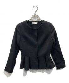 JENNE（ジェンヌ）の古着「ペプラム大人ジャケット」｜ブラック