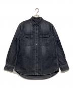 sacaiサカイ）の古着「カットオフ再構築デニムシャツ」｜ブラック