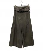 LIMI feuリミフゥ）の古着「ベルト付きワイドパンツ」｜チャコールグレー