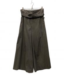 LIMI feu（リミフゥ）の古着「ベルト付きワイドパンツ」｜チャコールグレー