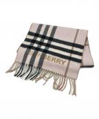 BURBERRYバーバリー）の古着「コントラストチェック カシミアスカーフ」｜ピンク