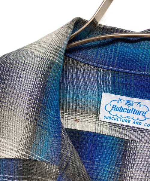 Subculture（サブカルチャー）Subculture (サブカルチャー) SHADOW FADE RAYON SHIRT ブルー サイズ:1の古着・服飾アイテム
