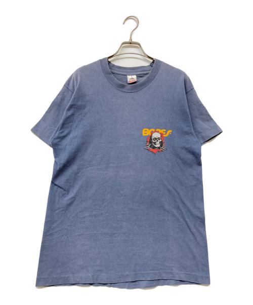 FRUIT OF THE LOOM（フルーツオブザルーム）FRUIT OF THE LOOM (フルーツオブザルーム) 90s ヴィンテージ シングルステッチ POWELL BONES 覗きスカル Tシャツ ネイビー サイズ:SIZE Mの古着・服飾アイテム
