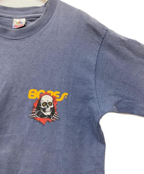 FRUIT OF THE LOOM（フルーツオブザルーム）FRUIT OF THE LOOM (フルーツオブザルーム) 90s ヴィンテージ シングルステッチ POWELL BONES 覗きスカル Tシャツ ネイビー サイズ:SIZE Mの古着・服飾アイテム