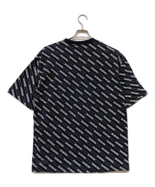 BALENCIAGA（バレンシアガ）BALENCIAGA (バレンシアガ) 19ssオールオーバーロゴ ライン Tシャツ ブラック サイズ:SIZEXSの古着・服飾アイテム