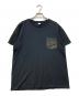 Berluti（ベルルッティ）の古着「BロゴレザーポケットTシャツ」｜ブラック