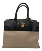 LOUIS VUITTONルイ ヴィトン）の古着「シティ スティーマーMMハンドバッグ」｜ベージュ×ブラック