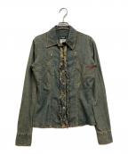 D&Gディーアンドジー）の古着「フリルデニムシャツ」｜インディゴ