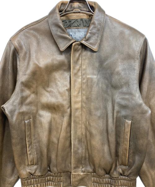 wilsons leather（ウィルソンズレザー）wilsons leather (ウィルソンズレザー) バック星条旗プリントレザージャケット ブラウン サイズ:無しの古着・服飾アイテム