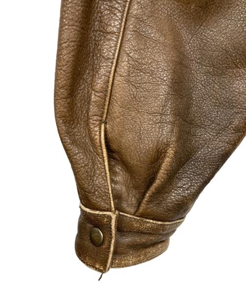 wilsons leather（ウィルソンズレザー）wilsons leather (ウィルソンズレザー) バック星条旗プリントレザージャケット ブラウン サイズ:無しの古着・服飾アイテム