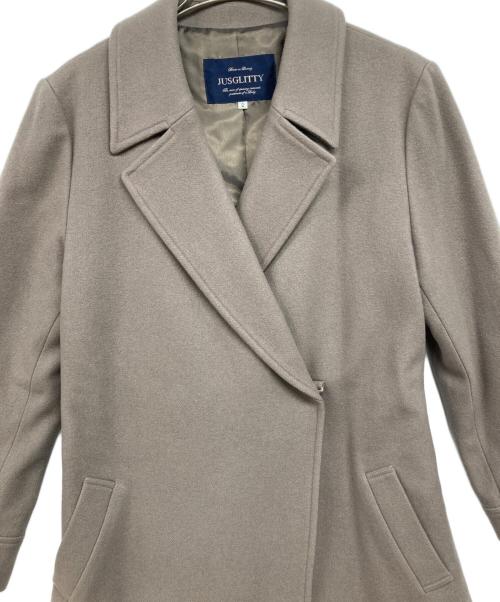 JUSGLITTY（ジャスグリッティー）JUSGLITTY (ジャスグリッティー) ベルテッドロングコート ブラウン サイズ:2の古着・服飾アイテム