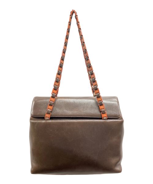 Salvatore Ferragamo（サルヴァトーレ フェラガモ）Salvatore Ferragamo (サルヴァトーレ フェラガモ) ヴァラチェーンバッグ ブラウンの古着・服飾アイテム