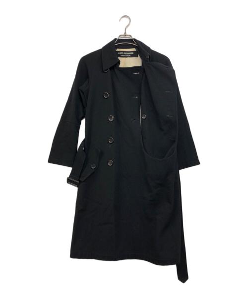 COMME des GARCONS JUNYA WATANABE MAN（コム デ ギャルソン ジュンヤ ワタナベ マン）COMME des GARCONS JUNYA WATANABE MAN (コム デ ギャルソン ジュンヤ ワタナベ マン) 90sウールトレンチプルオーバーワンピースコート ブラック サイズ:記載無しの古着・服飾アイテム