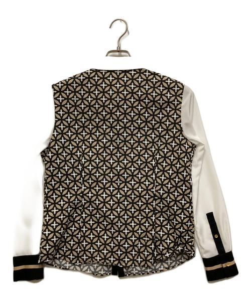 DRESSTERIOR（ドレステリア）DRESSTERIOR (ドレステリア) オーバーラップサークル ブラウス ホワイト サイズ:38の古着・服飾アイテム