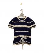 POLO RALPH LAURENポロ・ラルフローレン）の古着「半袖ニット」｜ネイビー