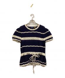 POLO RALPH LAUREN（ポロ・ラルフローレン）の古着「半袖ニット」｜ネイビー