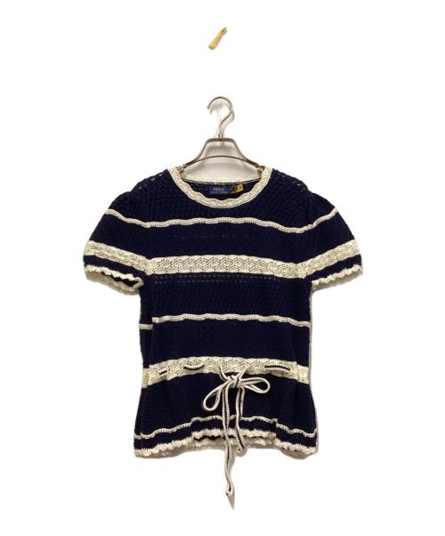 POLO RALPH LAUREN（ポロ・ラルフローレン）POLO RALPH LAUREN (ポロ・ラルフローレン) 半袖ニット ネイビー サイズ:M 未使用品の古着・服飾アイテム