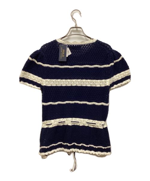 POLO RALPH LAUREN（ポロ・ラルフローレン）POLO RALPH LAUREN (ポロ・ラルフローレン) 半袖ニット ネイビー サイズ:M 未使用品の古着・服飾アイテム