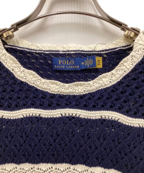 POLO RALPH LAUREN（ポロ・ラルフローレン）POLO RALPH LAUREN (ポロ・ラルフローレン) 半袖ニット ネイビー サイズ:M 未使用品の古着・服飾アイテム
