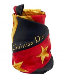 Christian Dior（クリスチャン ディオール）の古着「メダルプリントシルクスカーフ」｜ブラック×レッド