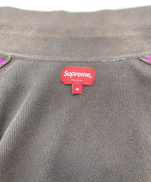 SUPREME（シュプリーム）Supreme (シュプリーム) Stripe Button Up Polo ピンク×ブラウン サイズ:Mの古着・服飾アイテム