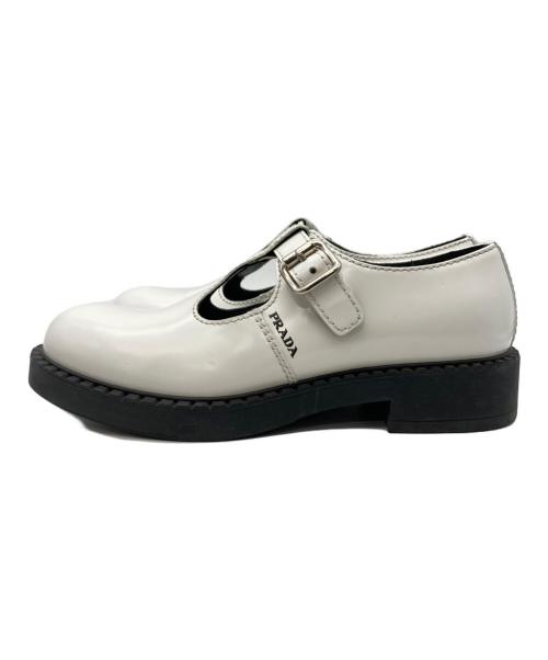 PRADA（プラダ）PRADA (プラダ) メリージェーン ブラッシュドレザー ホワイト サイズ:7の古着・服飾アイテム