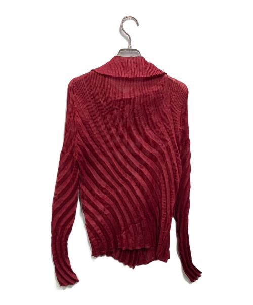 PLEATS PLEASE（プリーツプリーズ）PLEATS PLEASE (プリーツプリーズ) プリーツ変形ブラウス レッド サイズ:2の古着・服飾アイテム