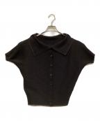 me ISSEY MIYAKEミーイッセイ ミヤケ）の古着「ワッフルプリーツブラウス」｜ブラック