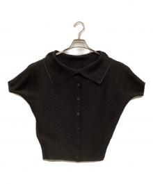 me ISSEY MIYAKE（ミーイッセイ ミヤケ）の古着「ワッフルプリーツブラウス」｜ブラック