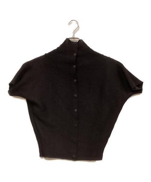 me ISSEY MIYAKE（ミーイッセイ ミヤケ）me ISSEY MIYAKE (ミーイッセイ ミヤケ) ワッフルプリーツブラウス ブラック サイズ:-の古着・服飾アイテム