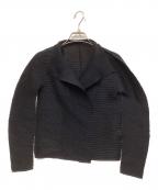 me ISSEY MIYAKEミーイッセイ ミヤケ）の古着「ワッフルプリーツカーディガン」｜ブラック