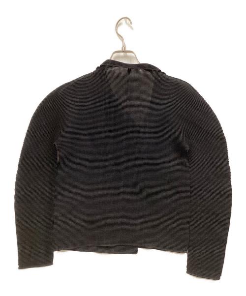 me ISSEY MIYAKE（ミーイッセイ ミヤケ）me ISSEY MIYAKE (ミーイッセイ ミヤケ) ワッフルプリーツカーディガン ブラック サイズ:-の古着・服飾アイテム