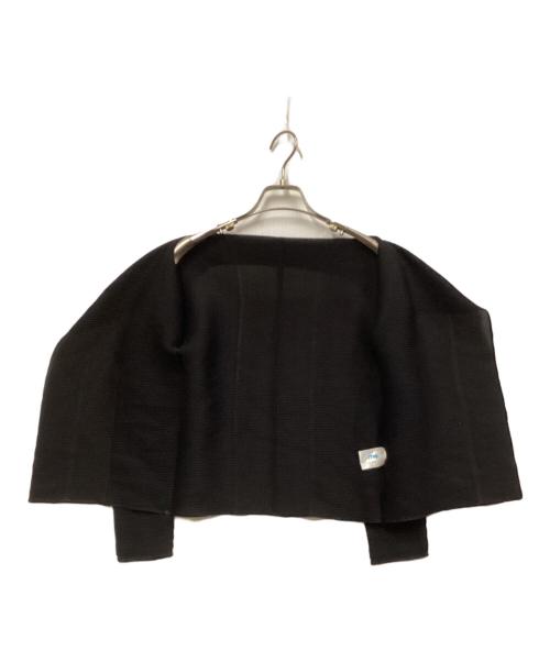 me ISSEY MIYAKE（ミーイッセイ ミヤケ）me ISSEY MIYAKE (ミーイッセイ ミヤケ) ワッフルプリーツカーディガン ブラック サイズ:-の古着・服飾アイテム
