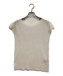 me ISSEY MIYAKE（ミーイッセイ ミヤケ）の古着「ワッフルプリーツカットソー」｜ホワイト