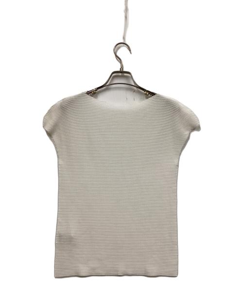 me ISSEY MIYAKE（ミーイッセイ ミヤケ）me ISSEY MIYAKE (ミーイッセイ ミヤケ) ワッフルプリーツカットソー ホワイト サイズ:FREEの古着・服飾アイテム