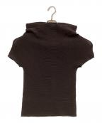 me ISSEY MIYAKEミーイッセイ ミヤケ）の古着「ワッフルプリーツカットソー」｜ブラウン