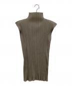 PLEATS PLEASEプリーツプリーズ）の古着「プリーツノースリーブカットソー」｜グレー