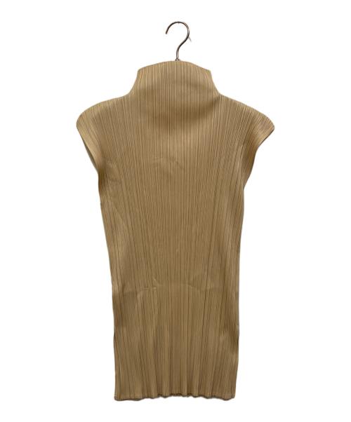 PLEATS PLEASE（プリーツプリーズ）PLEATS PLEASE (プリーツプリーズ) プリーツノースリーブカットソー ベージュ サイズ:3の古着・服飾アイテム