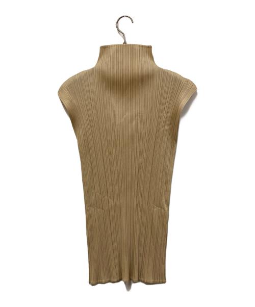 PLEATS PLEASE（プリーツプリーズ）PLEATS PLEASE (プリーツプリーズ) プリーツノースリーブカットソー ベージュ サイズ:3の古着・服飾アイテム
