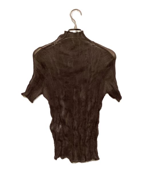 ISSEY MIYAKE（イッセイミヤケ）ISSEY MIYAKE (イッセイミヤケ) プリーツカットソー ブラウン サイズ:Mの古着・服飾アイテム