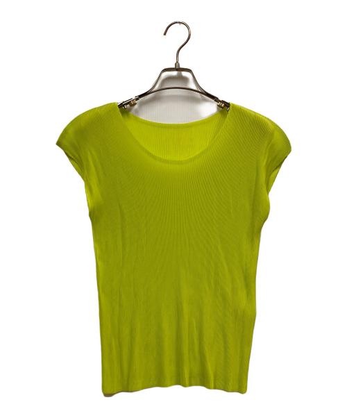 PLEATS PLEASE（プリーツプリーズ）PLEATS PLEASE (プリーツプリーズ) プリーツノースリーブカットソー ライム サイズ:03の古着・服飾アイテム