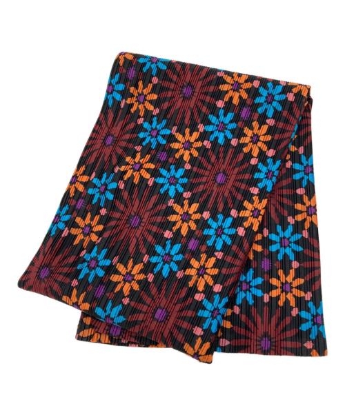 PLEATS PLEASE（プリーツプリーズ）PLEATS PLEASE (プリーツプリーズ) フラワープリント プリーツストール マルチカラーの古着・服飾アイテム