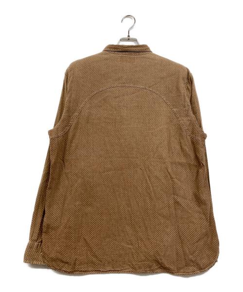 RRL（ダブルアールエル）RRL (ダブルアールエル) リネンコットンドットシャツ ブラウン サイズ:XLの古着・服飾アイテム