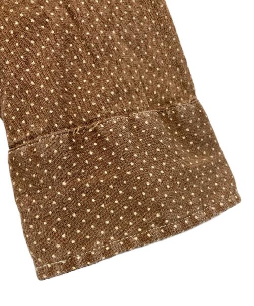 RRL（ダブルアールエル）RRL (ダブルアールエル) リネンコットンドットシャツ ブラウン サイズ:XLの古着・服飾アイテム