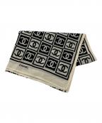 CHANELシャネル）の古着「ココマークシルクスカーフ」｜アイボリー×ブラック