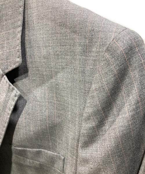 23区（ニジュウサンク）23区 (ニジュウサンク) ファインネスウールストライプセットアップスーツ グレー サイズ:42の古着・服飾アイテム