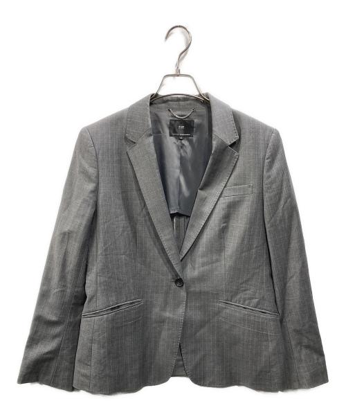23区（ニジュウサンク）23区 (ニジュウサンク) ファインネスウールストライプセットアップスーツ グレー サイズ:42の古着・服飾アイテム